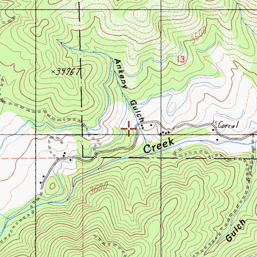 Topographic Map of Ankeny Gulch, CA