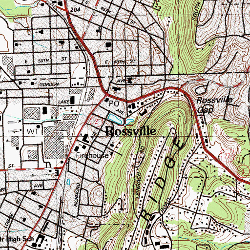 Topographic Map of John Ross House, GA