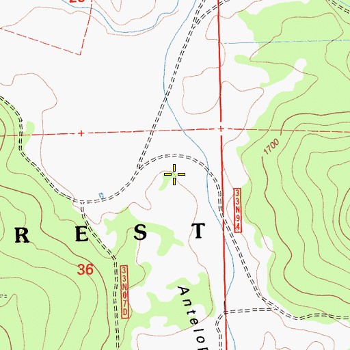 Topographic Map of Antelope Valley, CA