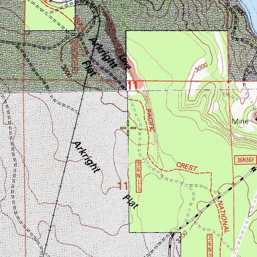 Topographic Map of Arkright Flat, CA