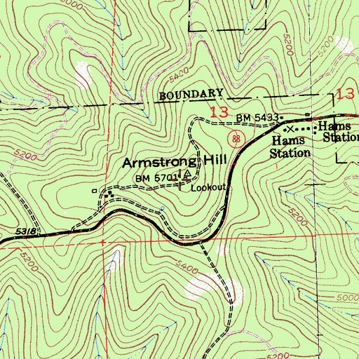 Topographic Map of Armstrong Hill, CA