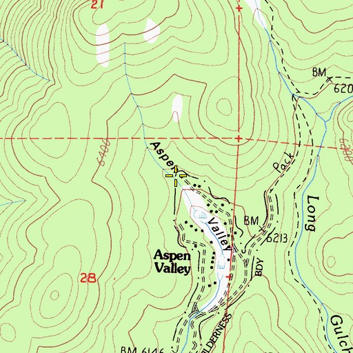 Topographic Map of Aspen Valley, CA