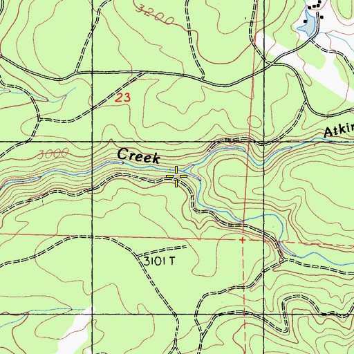 Topographic Map of Atkins Creek, CA