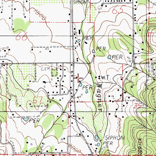Topographic Map of Cygnet Farm, OR