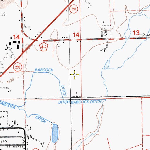 Topographic Map of Babcock Ditch, CA