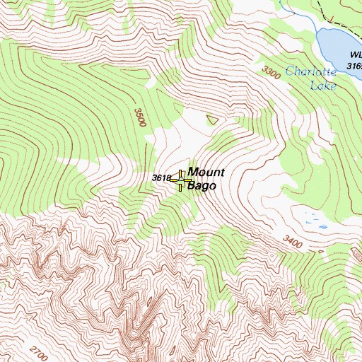 Topographic Map of Mount Bago, CA