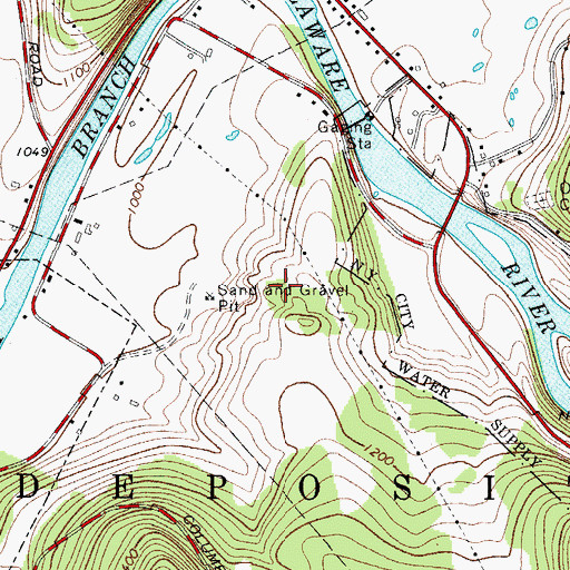 Topographic Map of Roods Creek Quarry, NY