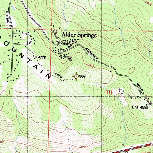Topographic Map of Bald Mountain, CA