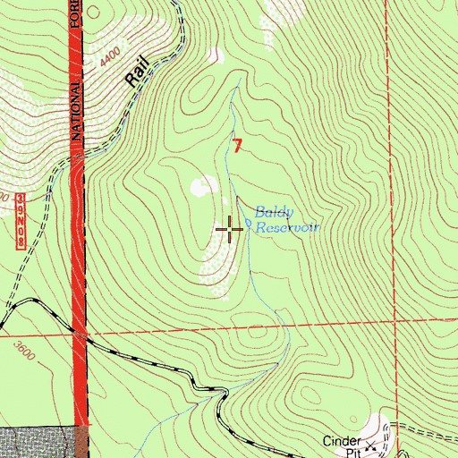 Topographic Map of Baldy Reservoir, CA
