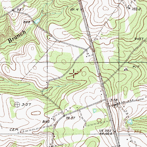 Topographic Map of Beaver Creek State Designated Tribal Statistical Area, SC