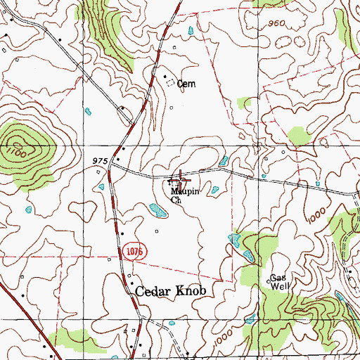 Topographic Map of Maupin Church Cemetery, KY
