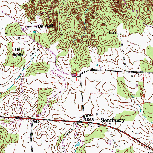 Topographic Map of Cave Spring School (historical), KY