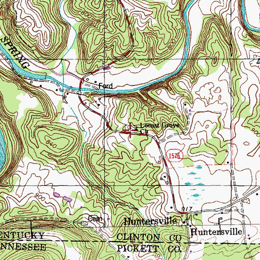 Topographic Map of Locust Grove Church Cemetery, KY