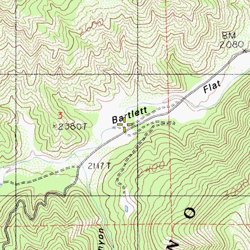 Topographic Map of Bartlett Flat, CA