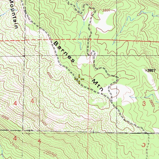 Topographic Map of Barnes Mountain, CA