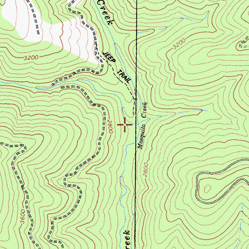 Topographic Map of Barney Creek, CA