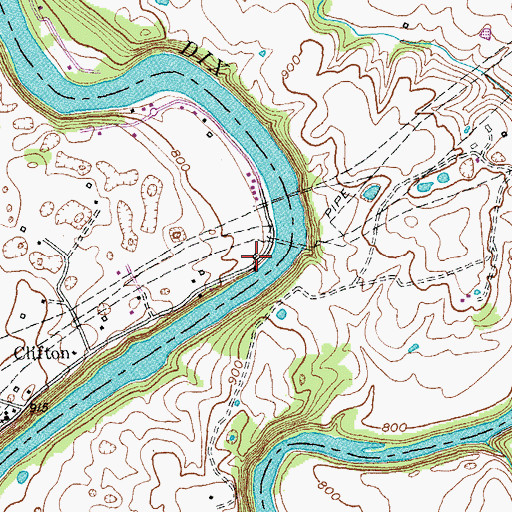 Topographic Map of Cliff Dwellers Club (historical), KY