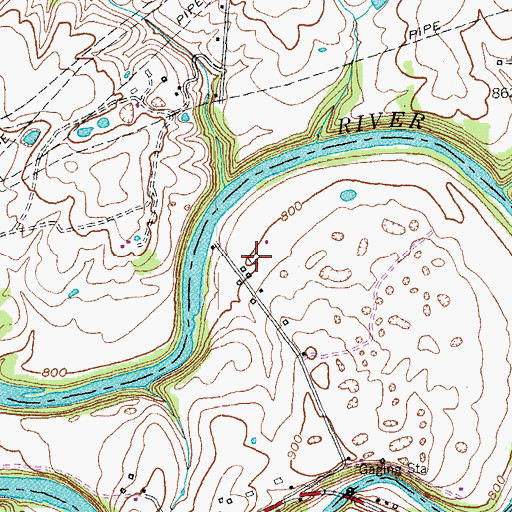Topographic Map of Lancaster River Club (historical), KY