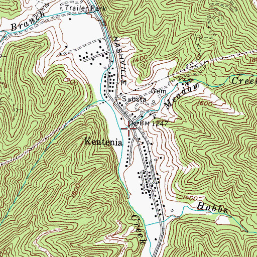 Topographic Map of Banner Fork Coal Company (historical), KY