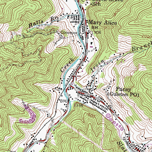 Topographic Map of Gulston Railroad Station (historical), KY