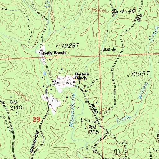 Topographic Map of Bartsch Ranch, CA