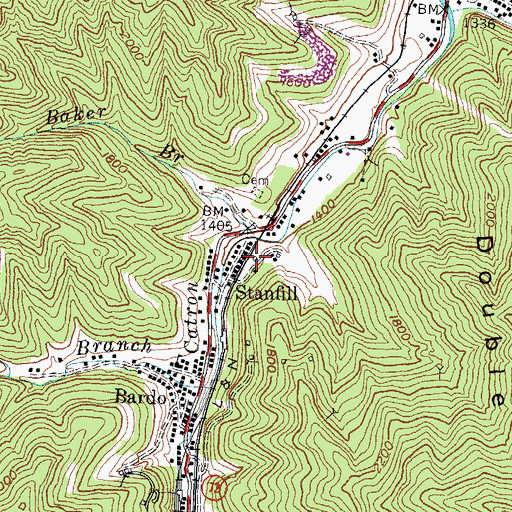 Topographic Map of Standfield Railroad Station (historical), KY