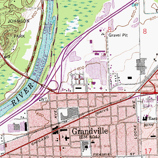 Topographic Map of La Grande Mobile Home Court, MI