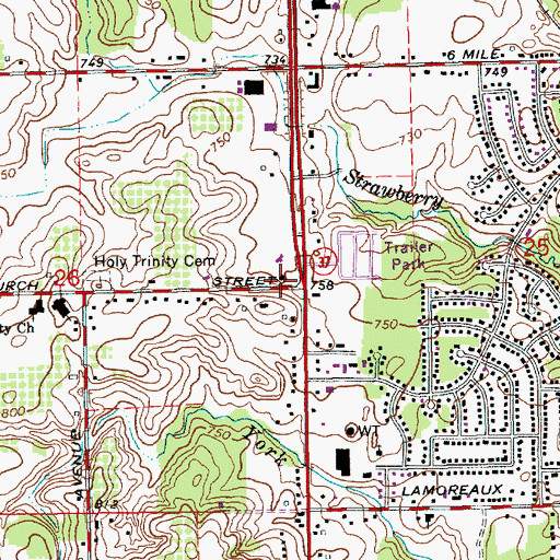 Topographic Map of Alpine Township Fire Department Station 1, MI