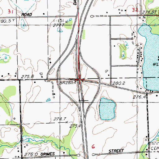Topographic Map of Interchange 110, MI