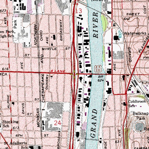 Topographic Map of Interchange 87, MI