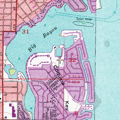 Topographic Map of Coquina Key Park, FL