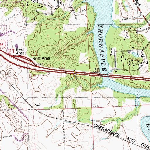Topographic Map of Interchange 46, MI