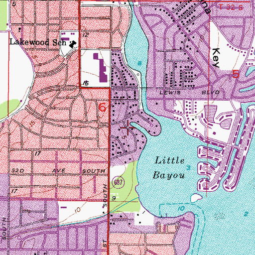 Topographic Map of Cook Park, FL