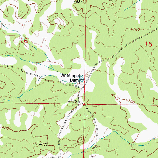 Topographic Map of Antelope Dam, AZ