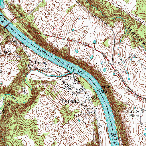 Topographic Map of Tyrone Landing (historical), KY