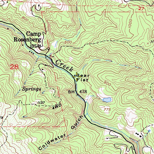 Topographic Map of Bear Flat, CA
