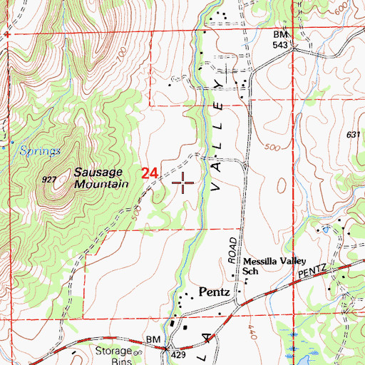 Topographic Map of Saddle Creek Ranch, CA