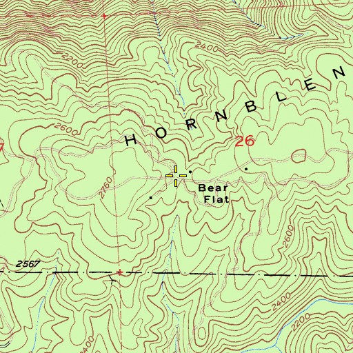 Topographic Map of Bear Flat, CA
