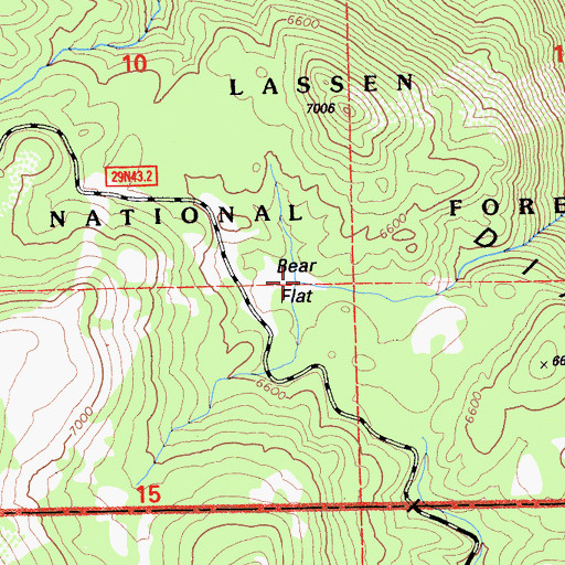 Topographic Map of Bear Flat, CA