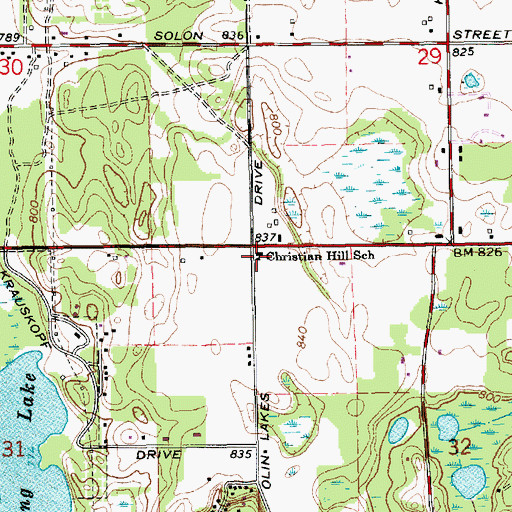 Topographic Map of Calvary Assembly of God Church, MI