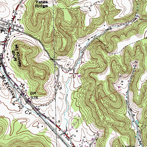Topographic Map of Boneyard Hollow, KY