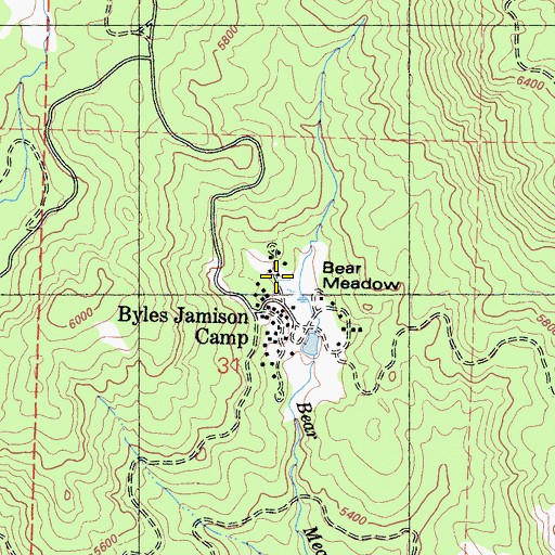 Topographic Map of Bear Meadow, CA