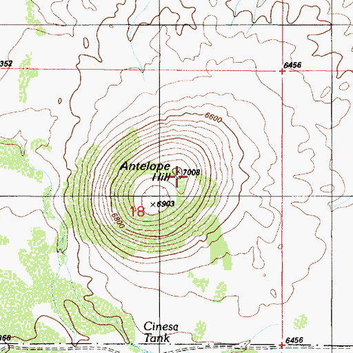 Topographic Map of Antelope Hill, AZ