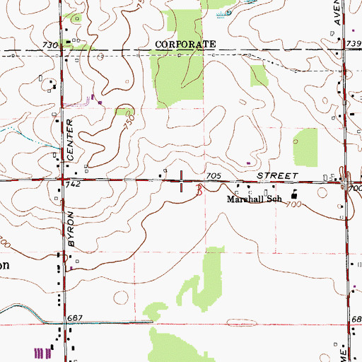 Topographic Map of RiverTree Community Church, MI
