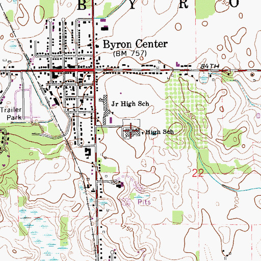 Topographic Map of Robert Nickels Intermediate School, MI