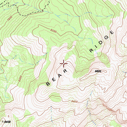 Topographic Map of Bear Ridge, CA