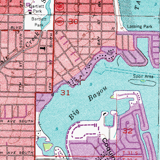 Topographic Map of South Shore Park, FL