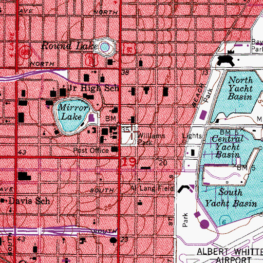 Topographic Map of Williams Park, FL