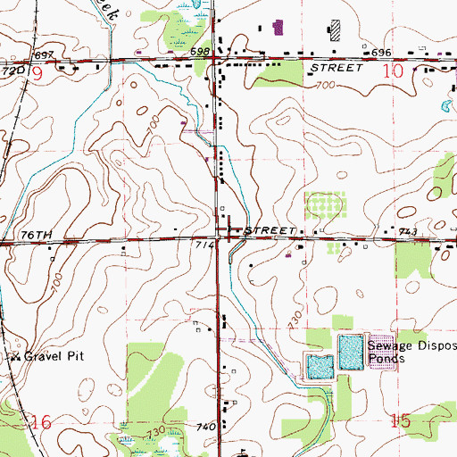 Topographic Map of Rush Creek Bible Church, MI