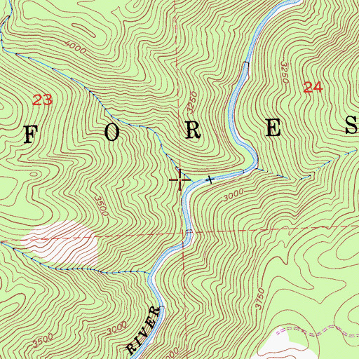 Topographic Map of Bear Springs Creek, CA
